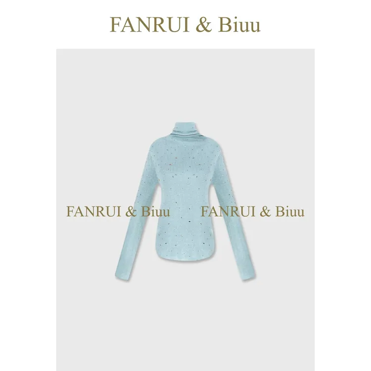 FANRUI/泛芮「星砂绒调」颗粒水钻设计高领减龄气质打底上衣B19370