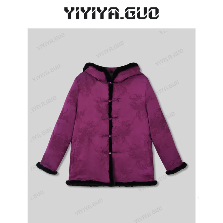 yiyiya.Guo艺艺吖【紫韵纤梦】新中式中国风连帽外套20242812
