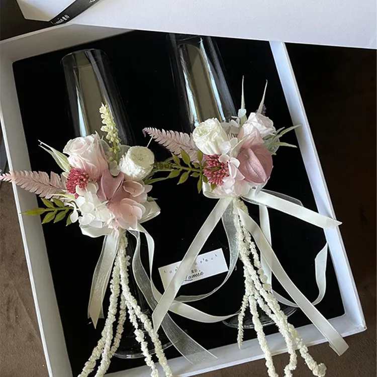 高级感永生花敬酒杯手工diy材料包实用礼品订婚结婚礼物送闺蜜