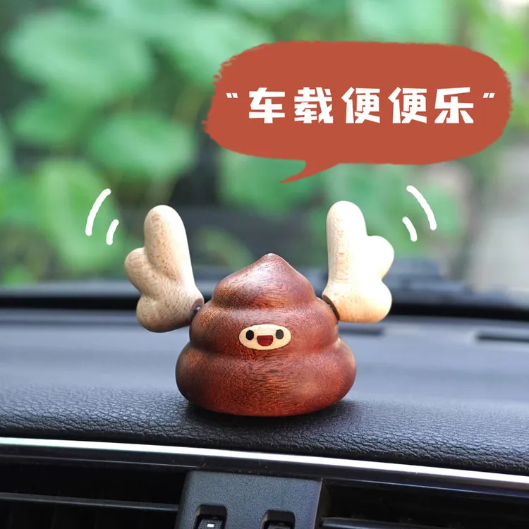 山舍丨飞翔便便 实木创意可爱摆件家居桌面装饰搞怪礼物