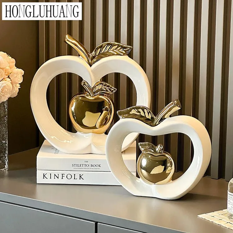 高级感苹果摆件小众客厅装饰品轻奢家居玄关电视酒柜乔迁新居礼品