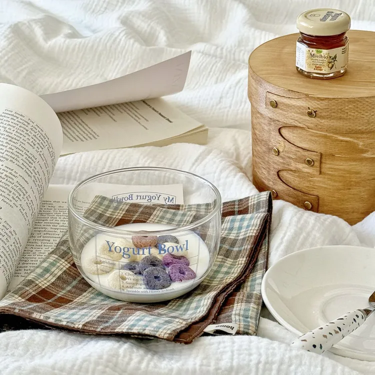 原创北欧ins字母酸奶碗玻璃麦片高硼硅耐热水果碗沙拉甜品早餐碗