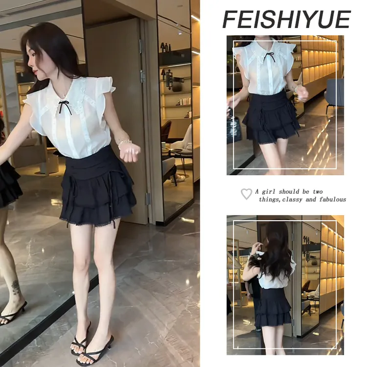 夏季温柔系穿搭女2025新款韩版减龄时尚上衣甜美百搭短裙两件套