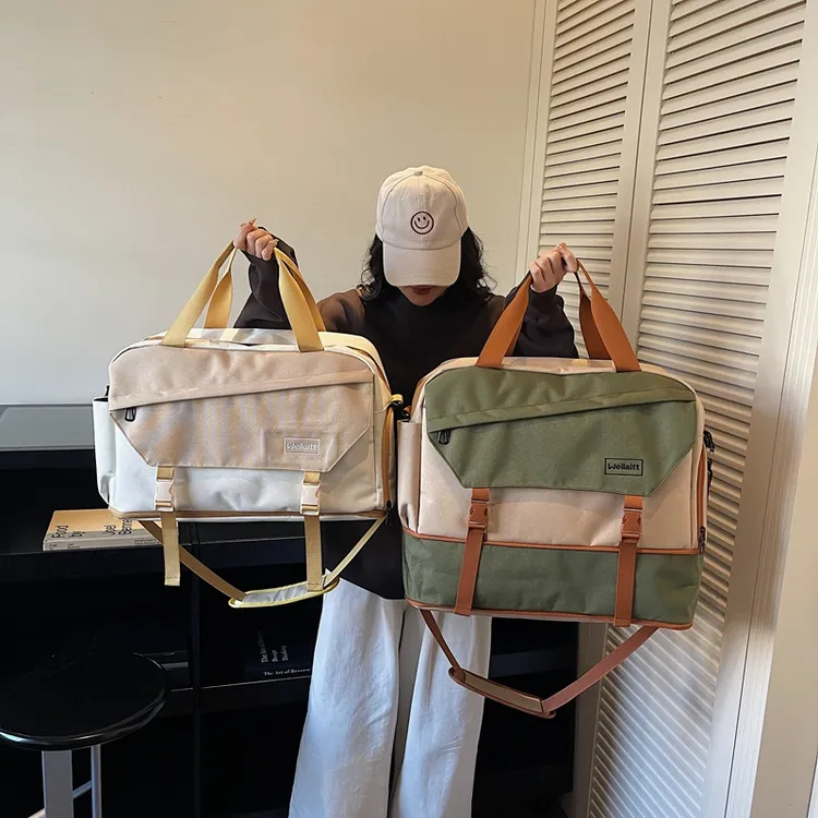 大容量外出轻便旅行包女手提斜挎包出差健身包男便携可扩展行李袋