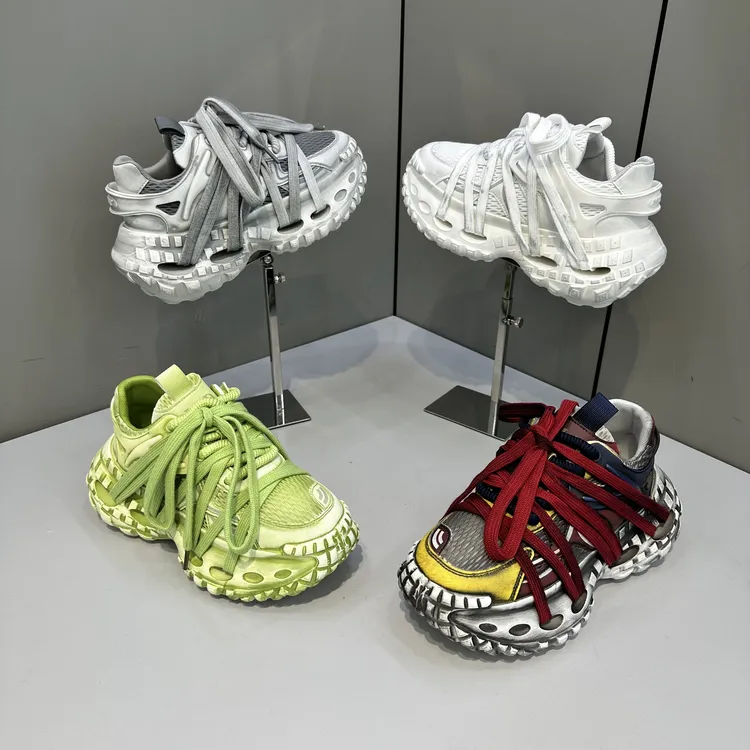 欧洲站潮牌2025秋冬擦色轮胎百搭厚底时尚休闲情侣老爹鞋单棉同款