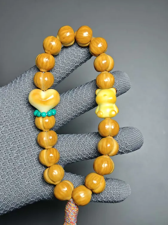 【A+猴头大屁桃全品】猴头核桃屁桃爱心手持聚宝盆雕刻光面微反油