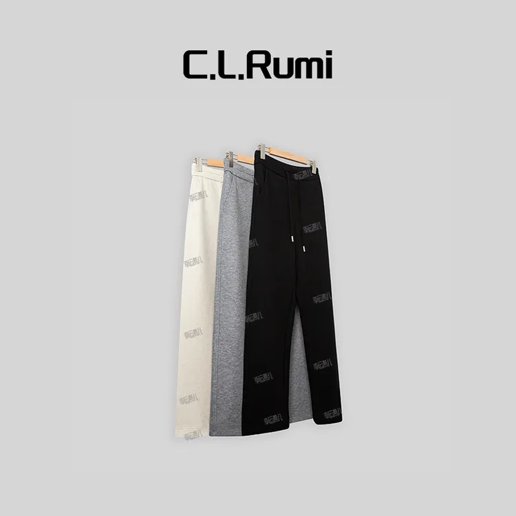 【Rumi小店】“热力裤”百搭弹力宽松显瘦抽绳直筒休闲裤6179kz