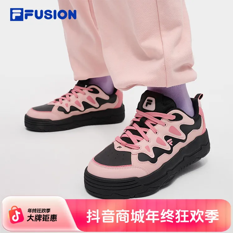 FILA FUSION斐乐潮牌BURWEED滑板生活鞋女2025冬新款苍耳鞋休闲鞋
