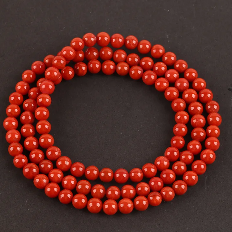 瓦西料火焰纹南红玛瑙圆珠手链108颗多圈佛珠南红手串