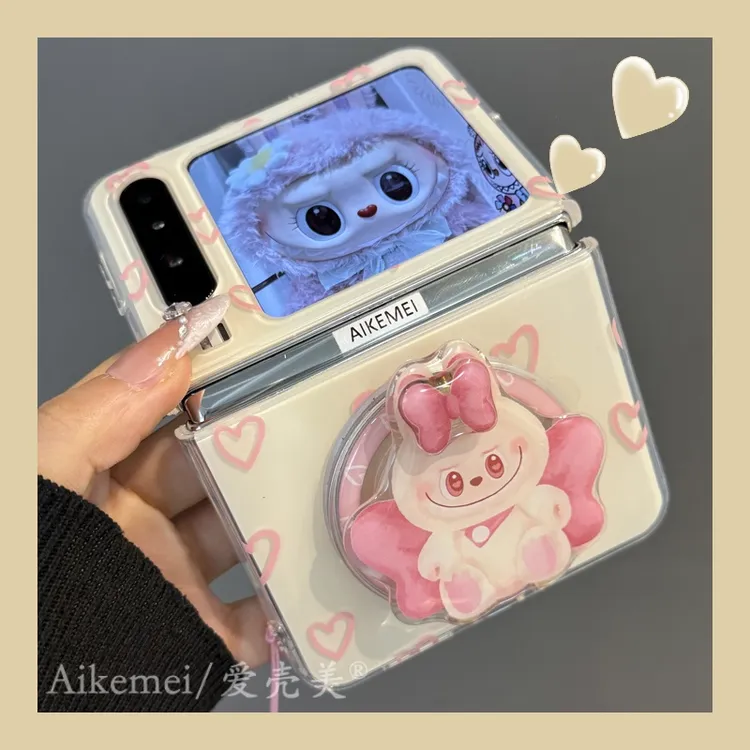 适用华为purax典藏版折叠屏手机壳purax旋转蝴蝶结小怪兽磁吸支架