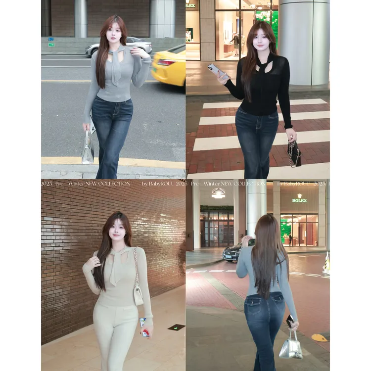 【高智公式】温与柔法式气质简约通勤上衣秋冬百搭显瘦长袖毛织衫