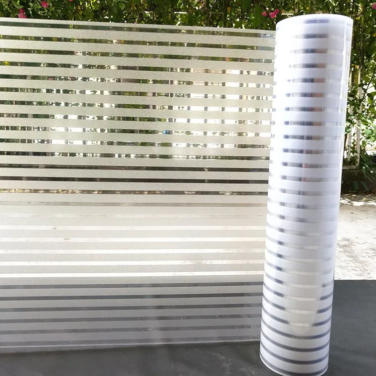 静电免胶磨砂玻璃贴纸窗户阳台办公室隔断防撞条腰线磨砂玻璃贴膜