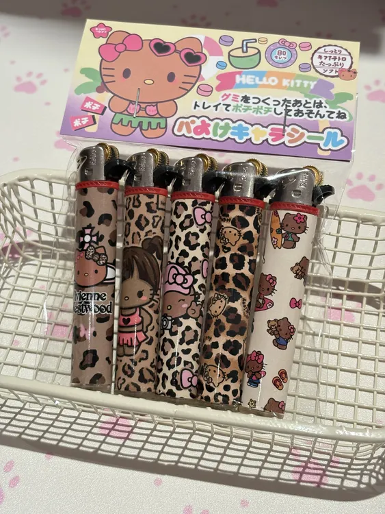 新款可爱黑皮豹纹Kitty打火机卡通辣妹儿创意少女心男女友礼物