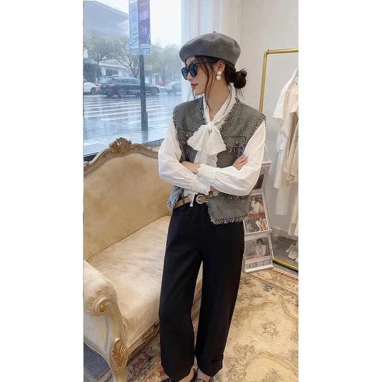 小香风高级感超好看独特漂亮马甲穿搭高级感时尚显瘦轻熟三件套女