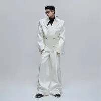 ArguE CulturE液态亮面廓形收腰西服外套男高级贵气微喇西裤套装