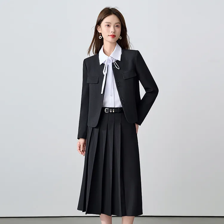 西装外套女秋季新款职业正装大学生教资面试半身裙西服套装9206