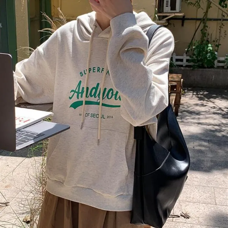 加绒加厚宽松大码卫衣女潮流港风潮牌连帽情侣秋冬季2025新款外套