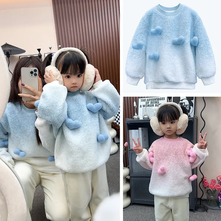 亲子装加厚羊毛羔一家三口圆领过年全家装2025新款秋冬季时尚潮流