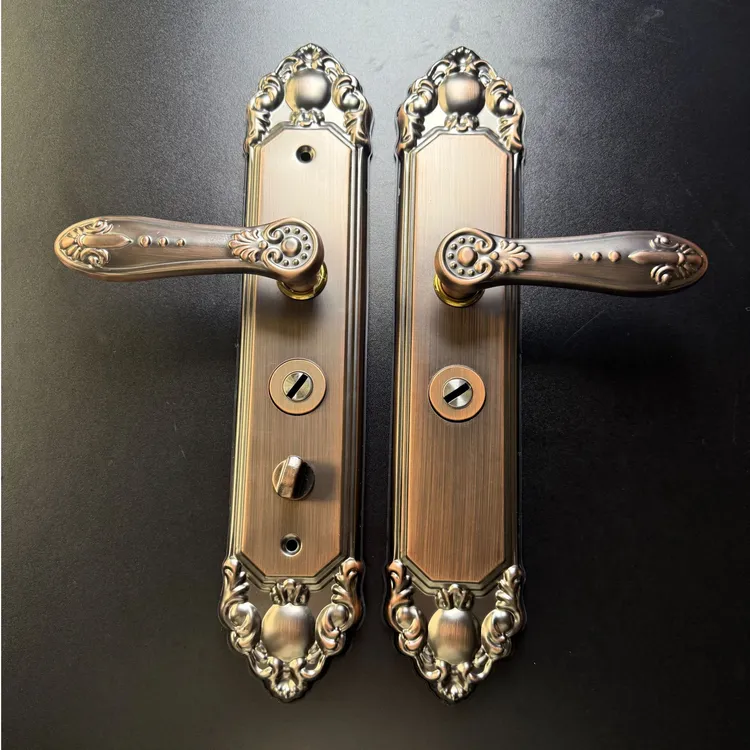 （拍一发六）HY防盗门欧式风格红不锈钢门把手加厚防撬板门拉手