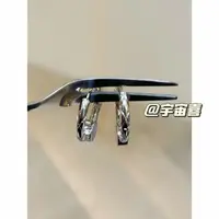 铜合金珐琅耳饰 B1-097【珐琅淡紫色菱格小m圆饼耳扣】