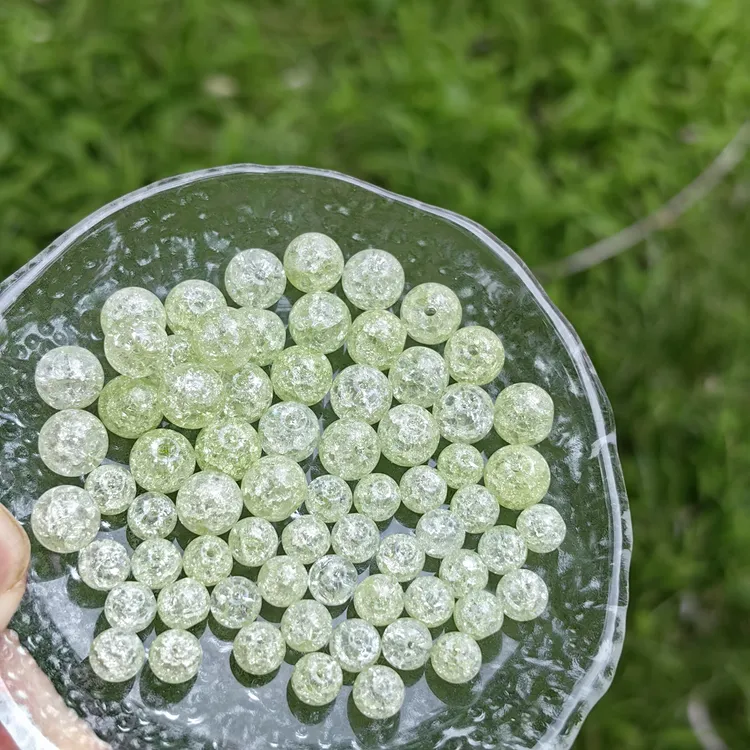 合金玻璃石英石手链 绿色琉璃爆发散珠仙女饰品配件