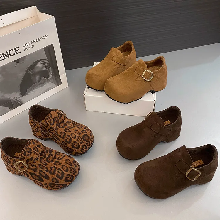 爆款加绒小个子内增高勃肯鞋女2025新款秋冬懒人一脚蹬鞋博肯单鞋