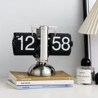 翻页时钟桌面钟表创意摆件客厅轻奢装饰品布置摆台式钟表摆设摆