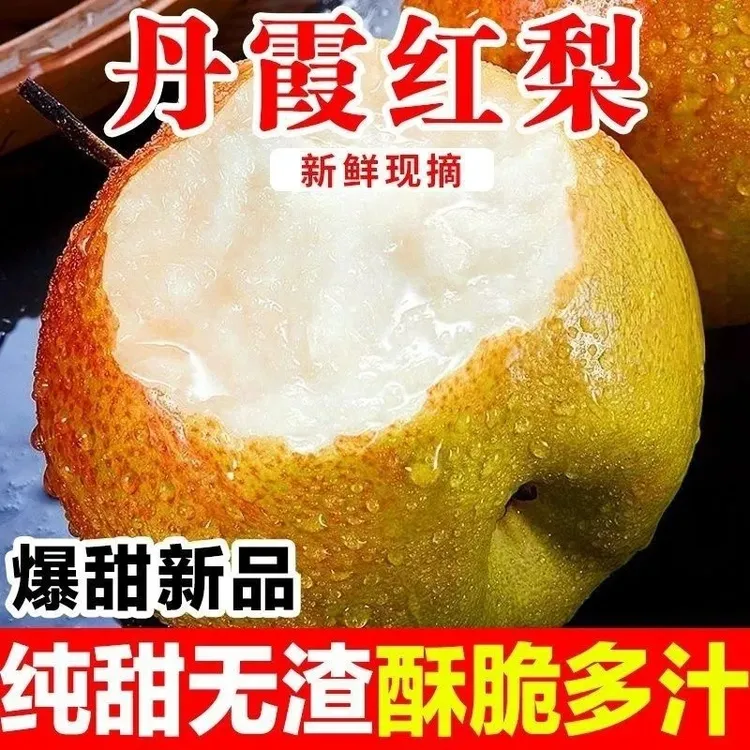Q正宗山西丹霞红梨5斤装当季薄皮脆甜梨孕妇酥梨超甜小香梨