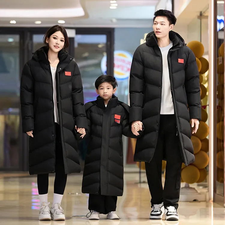 刺绣连帽收口袖棉大衣运动棉衣长款耐磨防水加绒休闲运动训练服