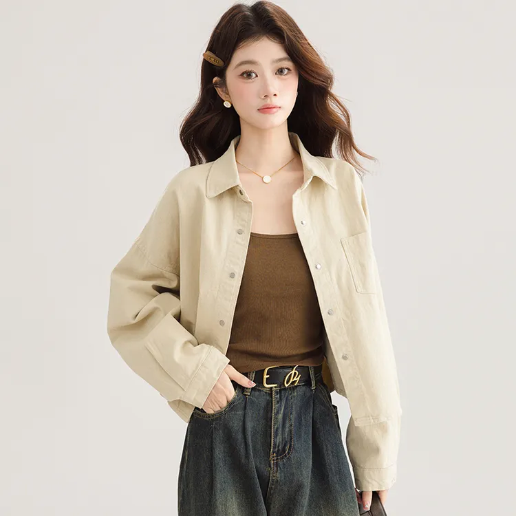 复古港风小个子短款牛仔外套女春季2025新款百搭显瘦休闲夹克上衣