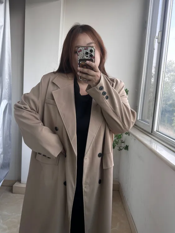 西装领长款女英伦宽松风衣秋季韩版中长款