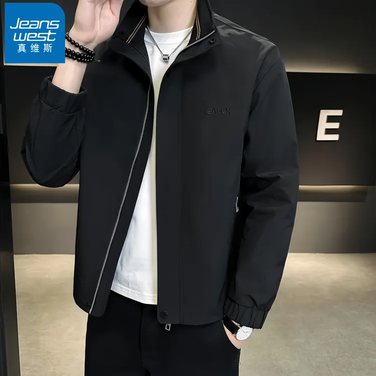 真维斯Jeanswest/时尚立领夹克男士春秋季新款韩版休闲百搭外套潮