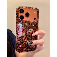 适用苹果iphone17promax早秋豹纹16pro可爱15个性创意14ins手机壳