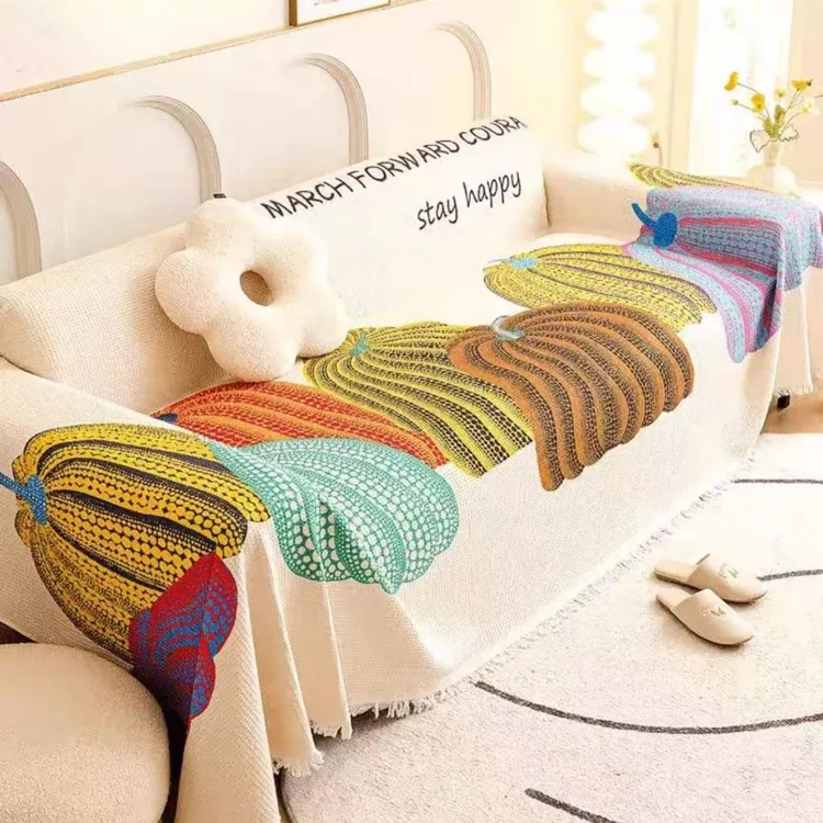 【外贸新款】流苏沙发巾盖毯四季通用沙发垫防尘罩双面毯子沙发垫