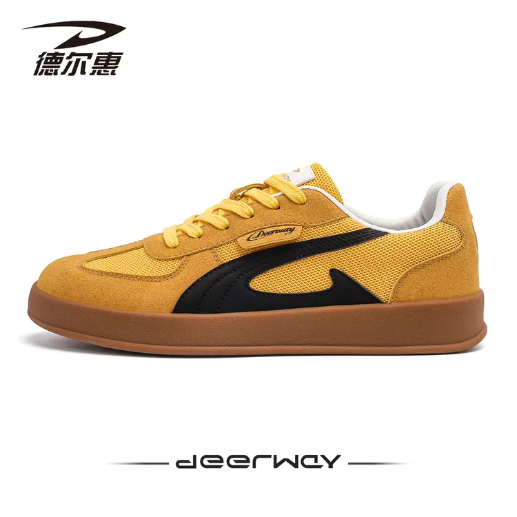 德尔惠男鞋板鞋男款2025新款夏季网面透气轻便男士休闲软底德训鞋