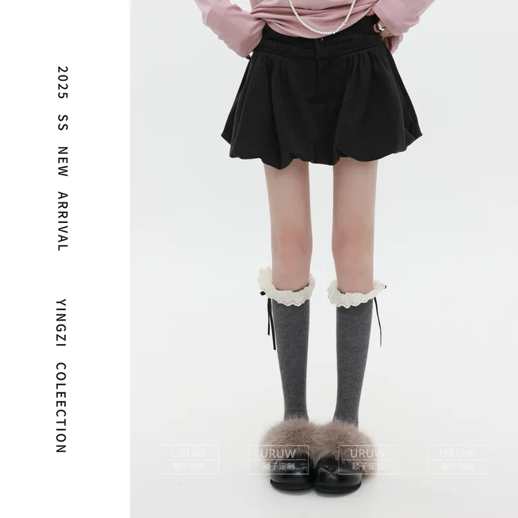 颖子定制【雾霭长街】秋冬时尚百搭高腰花苞裙法式蓬蓬A字短裙2185