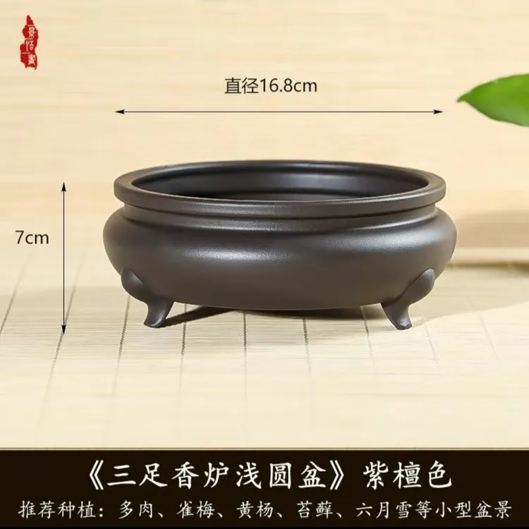 加厚树脂花盆香炉浅圆盆多肉绿植花卉室内盆栽盆景盆加厚塑料花盆