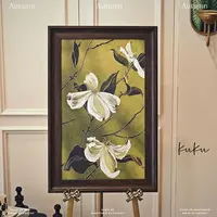 珐琅描金花卉艺术挂画