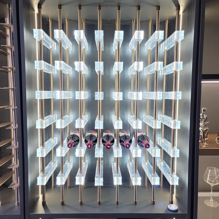 简约轻奢风1967防锈红酒架酒店会所客厅亚克力发光红酒展示架子