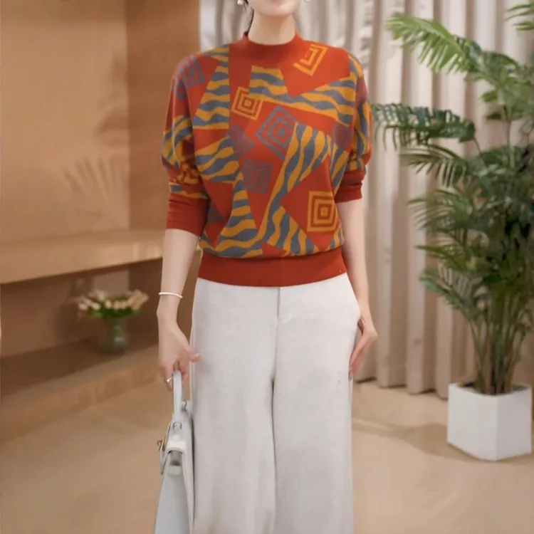高档洋气减龄百搭加厚针织衫上衣女2025冬季新款宽松保暖打底毛衣