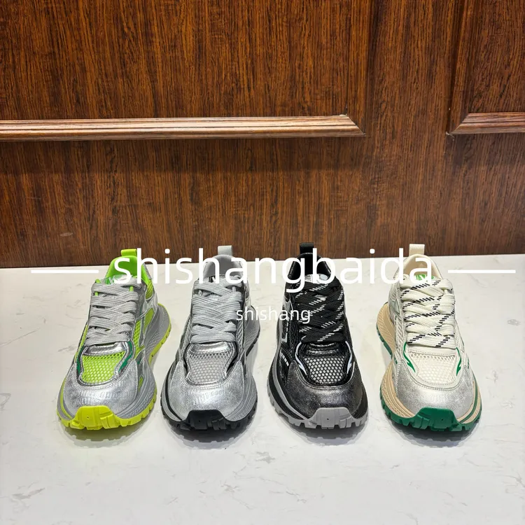 【皮鞋码】皮网拼接春夏新款潮流系带百搭运动舒适男款休闲鞋