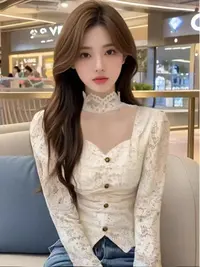 *【瑶瑶专属】8993【衣长60】加绒法式性感镂空修身显瘦名媛蕾丝打底