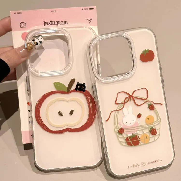 IMD苹果草莓米菲兔适用iPhone16手机壳华为荣耀vivo创意oppo硬壳
