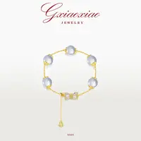 G XIAOXIAO 镀K金 轻奢气质高级感冰透圆珠百搭手链 NS49