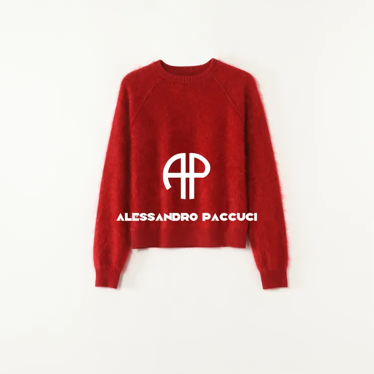 AP洛哥54304ST【拔丝蛋糕】100山羊绒拉绒圆领插肩袖多色百搭套头衫