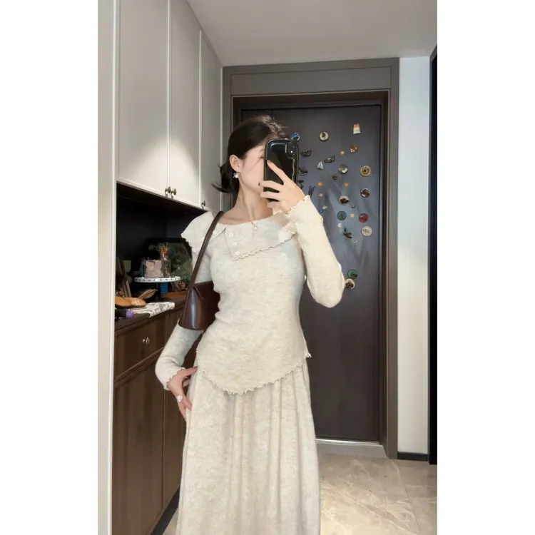 【美丽羊】裙子休闲时尚套装休闲风套装时尚小香风长袖韩系秋冬