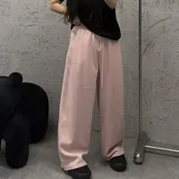 《大韩韩推荐》粉色加绒卫裤大码女装冬季显瘦百搭宽松垂感休闲裤