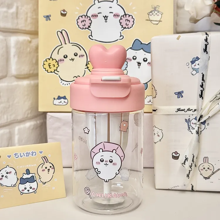 吉伊卡哇吉伊水杯双饮塑料杯子小八吸管杯乌萨奇ins学生礼物可爱