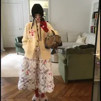 MO同款 设计感创意印花半裙