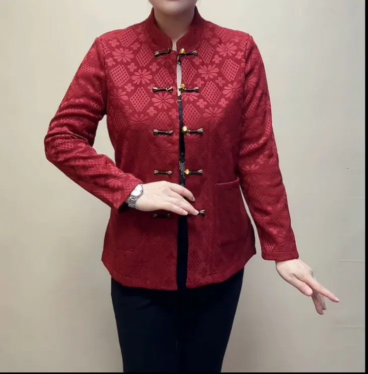 秋季新款显瘦气质修身中老年女开衫上衣